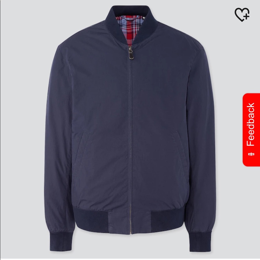 NWT Uniqlo Men Cotton Ribbed Blouson Navy Size L